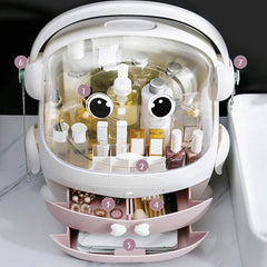 Portable Waterproof Makeup Case Desktop Storage Box -Pink