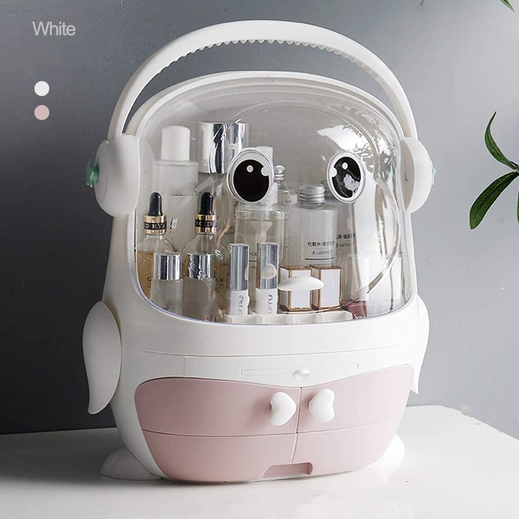 Portable Waterproof Makeup Case Desktop Storage Box -Pink