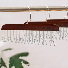 Wooden Hanger with 8 Spiral Hooks (Brown)