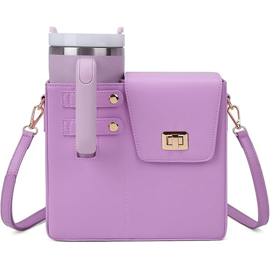 Crossbody Water Cup Storage Bag-Purple