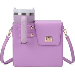 Crossbody Water Cup Storage Bag-Purple