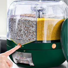 6 Compartment Grain Storage Dispenser Green-M