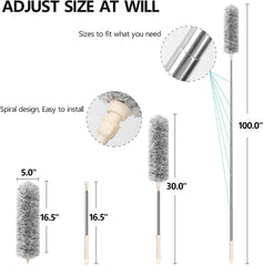 Extendable Microfiber Feather Duster-Grey