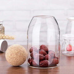 Glass Jar with Wool Ball Lid-Medium