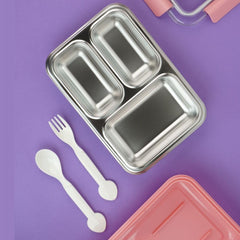 Stainless Steel Kids Lunch Box-Pink