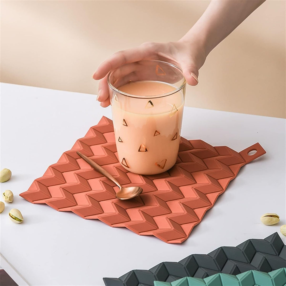 2 pc Silicone Heat Pad Square-Orange