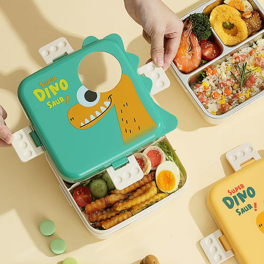 Dino Saur Design Bento Lunch Box-Green