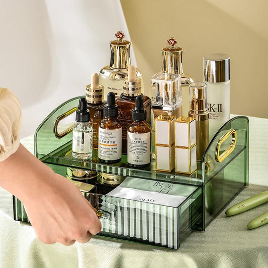 2-Tier Luxury Makeup Box-Green