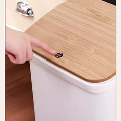 16L Press-Top Modern Trash Bin with Lid White