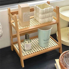2 Tier Wooden Countertop Storage Organzier