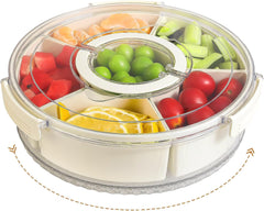 Divided Snack Box with Lid-Round
