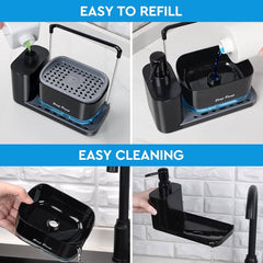 5-in-1 Kitchen Soap Dispenser Set-Black