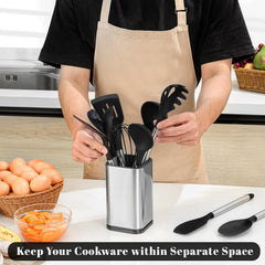 Stainless Steel Sqaure Utensil Holder