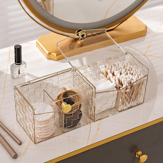 Acrylic 2 Slot Cotton Swab Holder