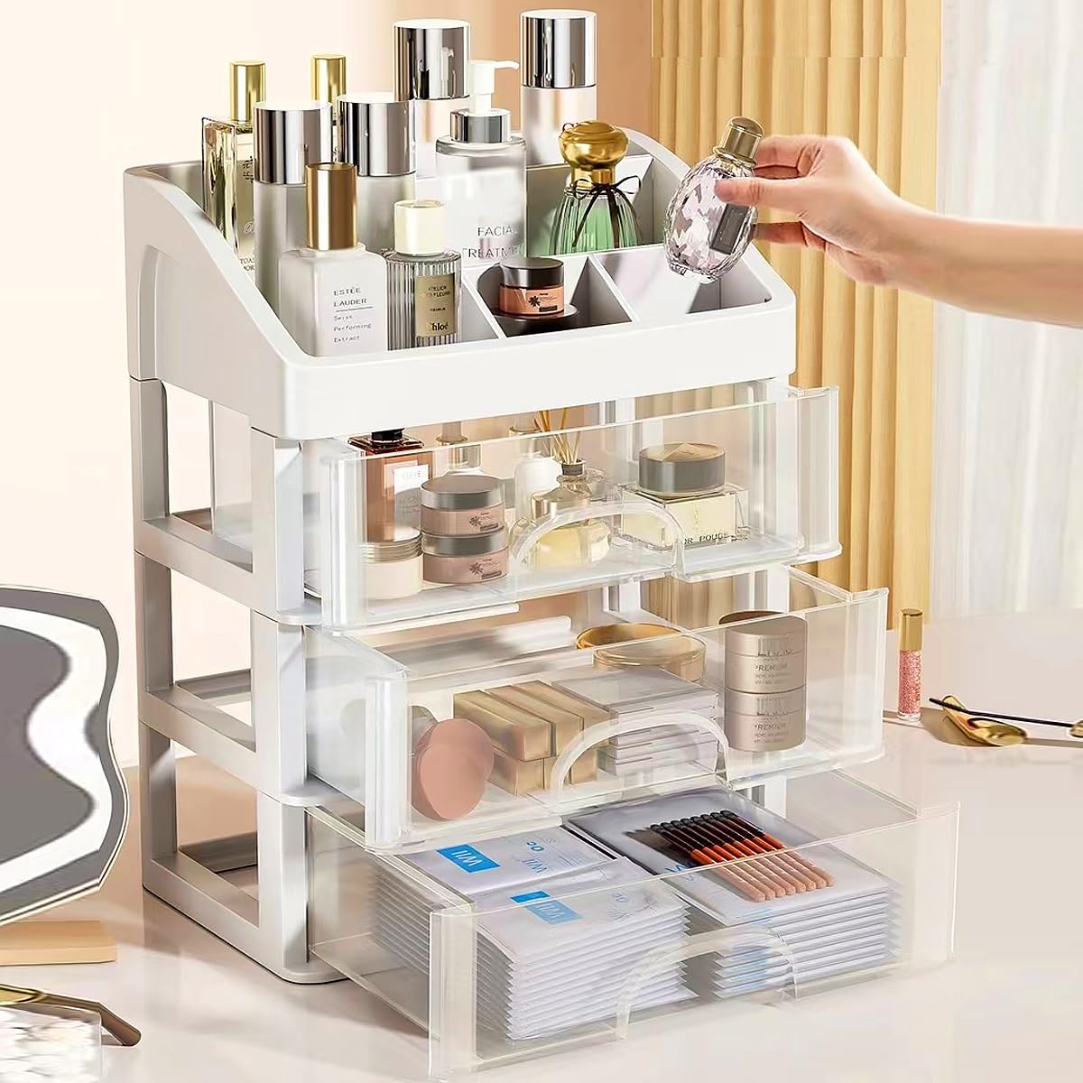 Makeup Organizer with 3 Drawers
