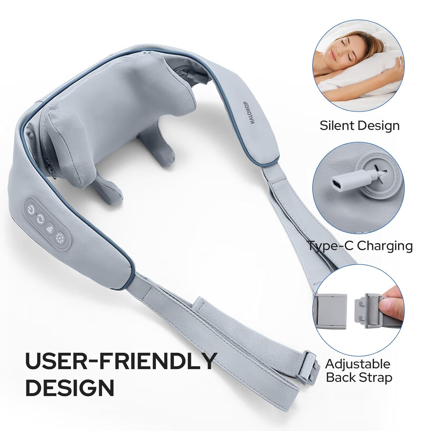 Electric Wearable Body Massager -Grey