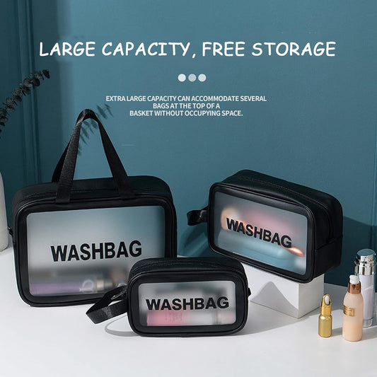 3 Pc Wash Bag Set-Black