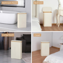 Foldable Laundry Storage Basket Offwhite-L