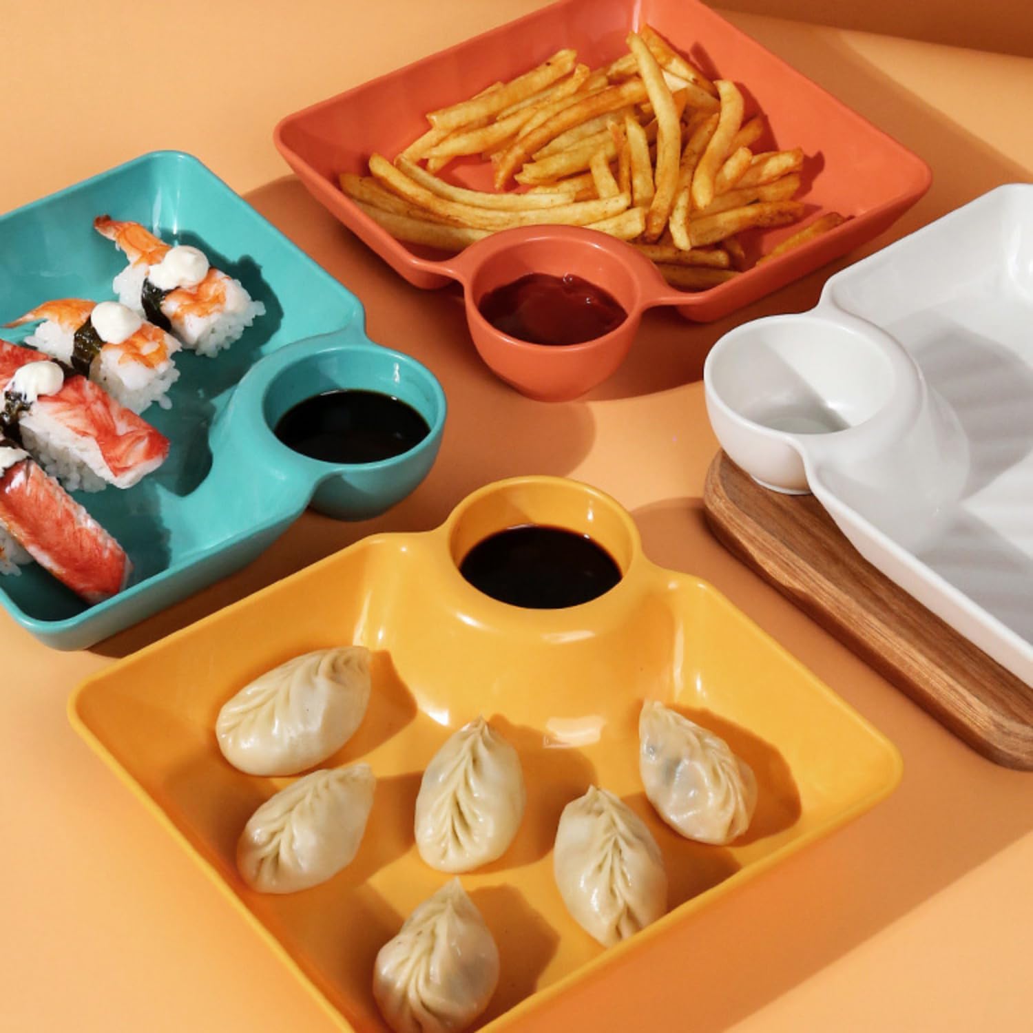 Dumpling Plate with Sauce Container