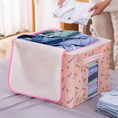 Foldable Clothes Storage Box (66L)-Pink