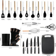 19 Pcs Kitchen Utensils Set-Black