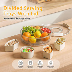 Divided Snack Box with Lid-Round