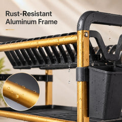 2-Tier Aluminium Dish Drying Rack-Golden
