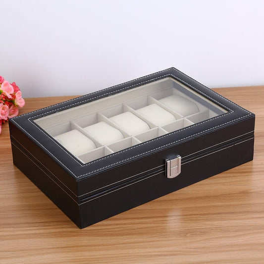 12 Slot Leather Watch Box