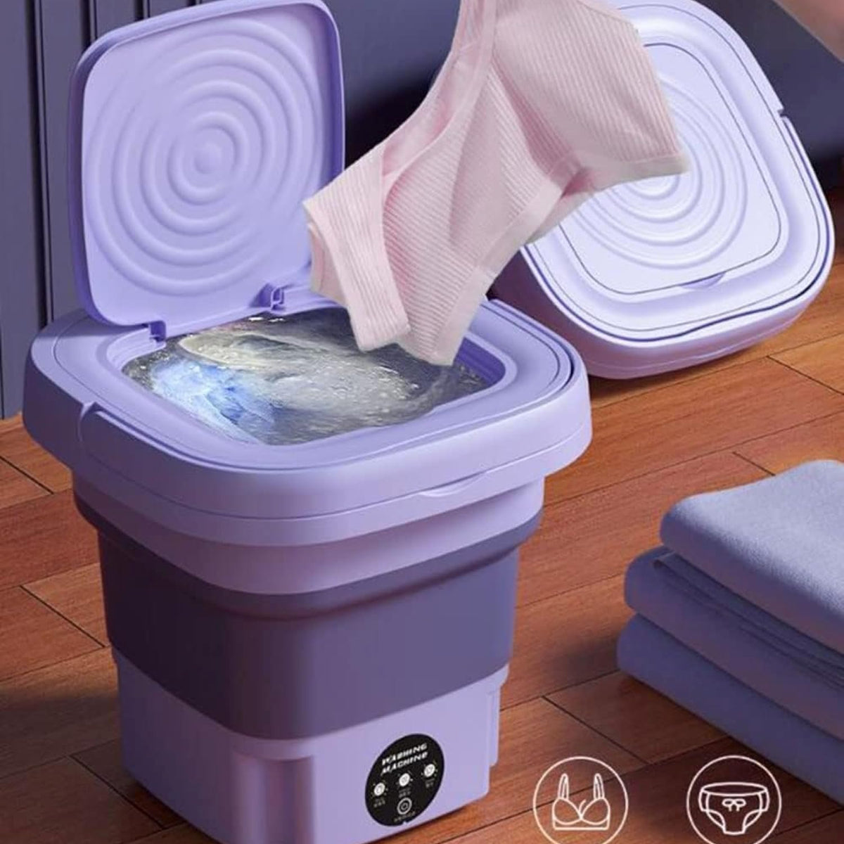 9L Foldable Washing Machine-Purple