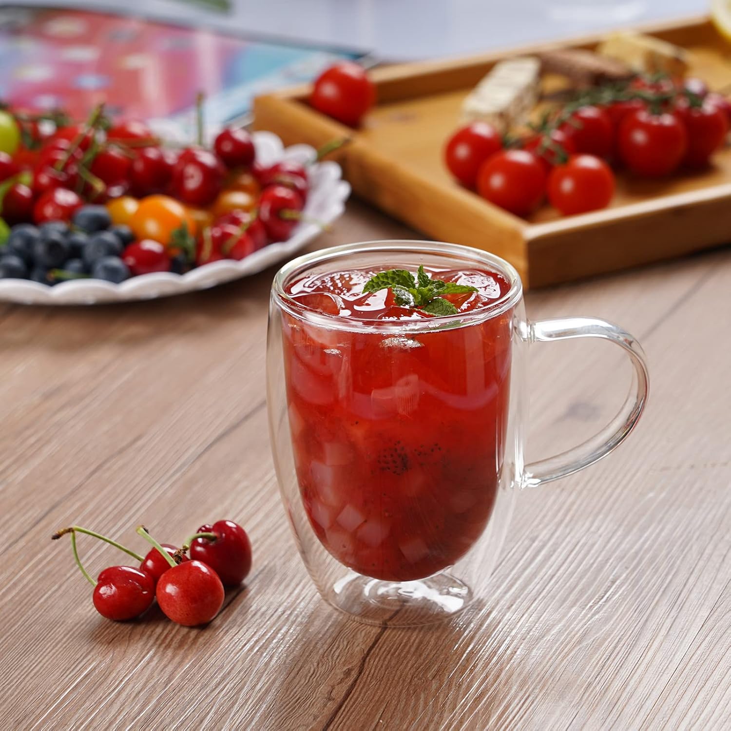 Glass Double Wall Plain Mug Large