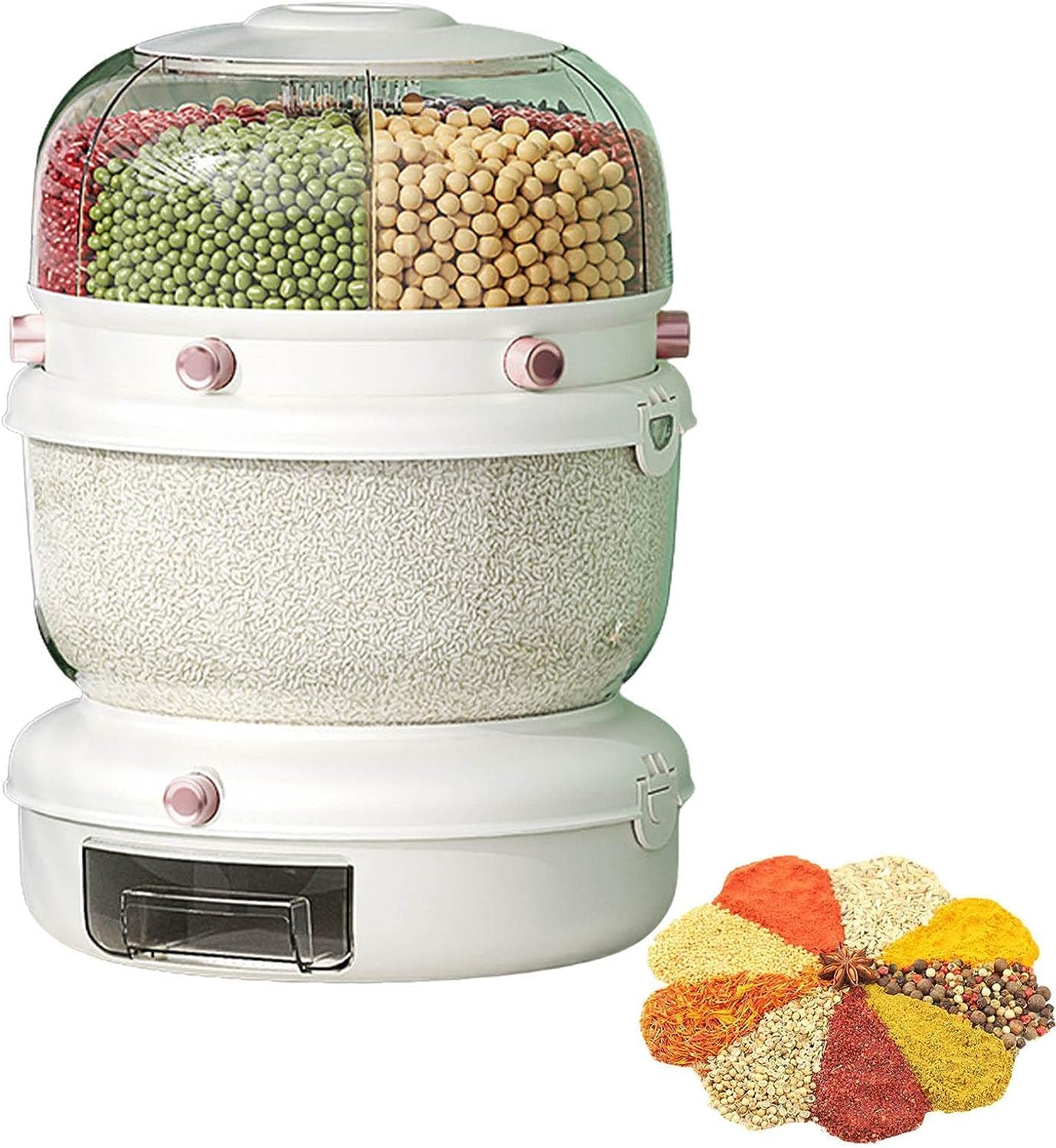 Double Layer 360° Rotating Food Dispenser