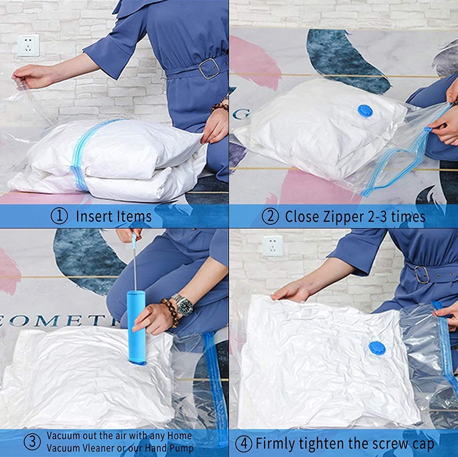 Reusable Vacuum Bags with Pump