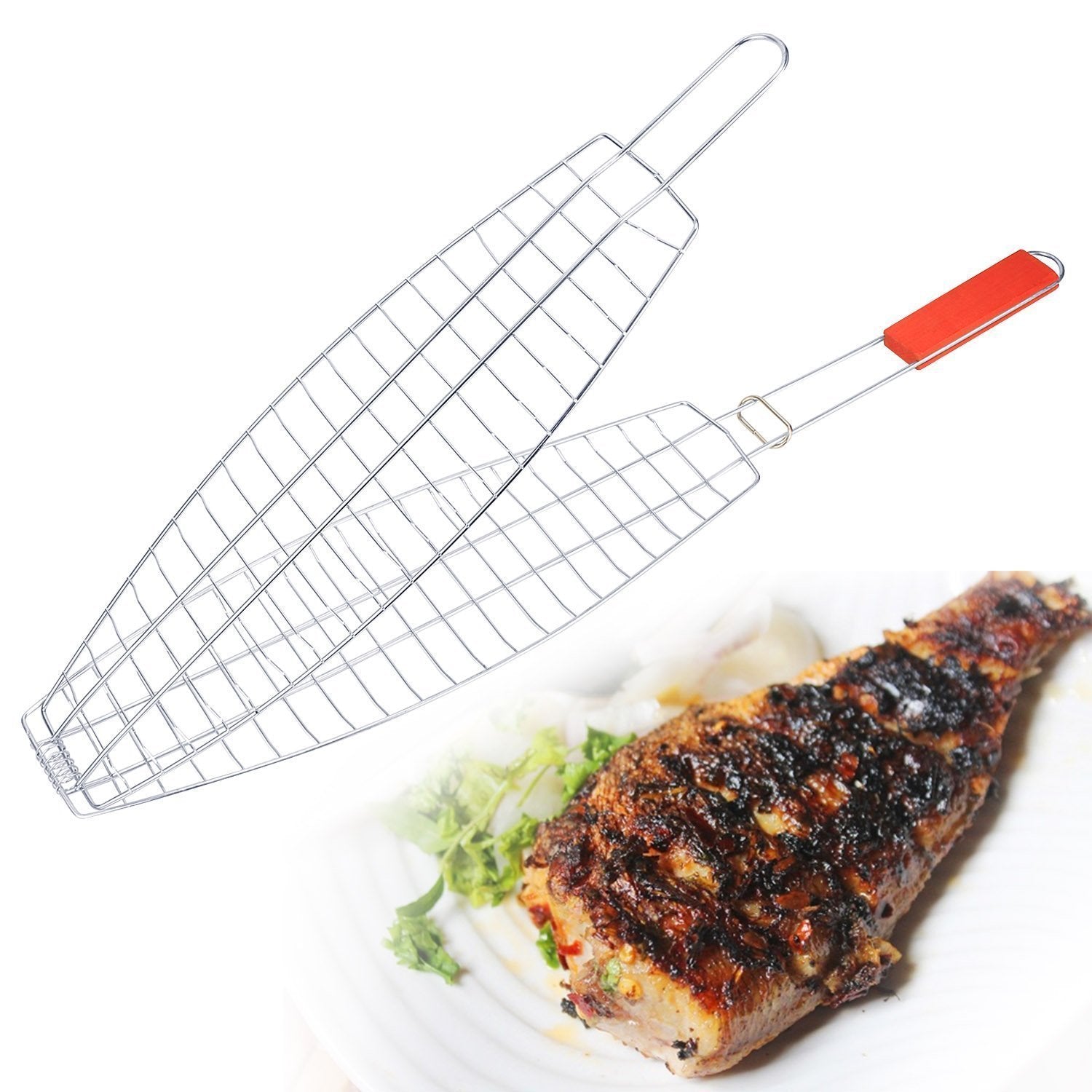 HomeFast BBQ Barbeque Fish Grill (67 cm x 15 cm)