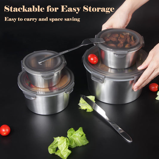 4 Pcs Stainless Steel Containers