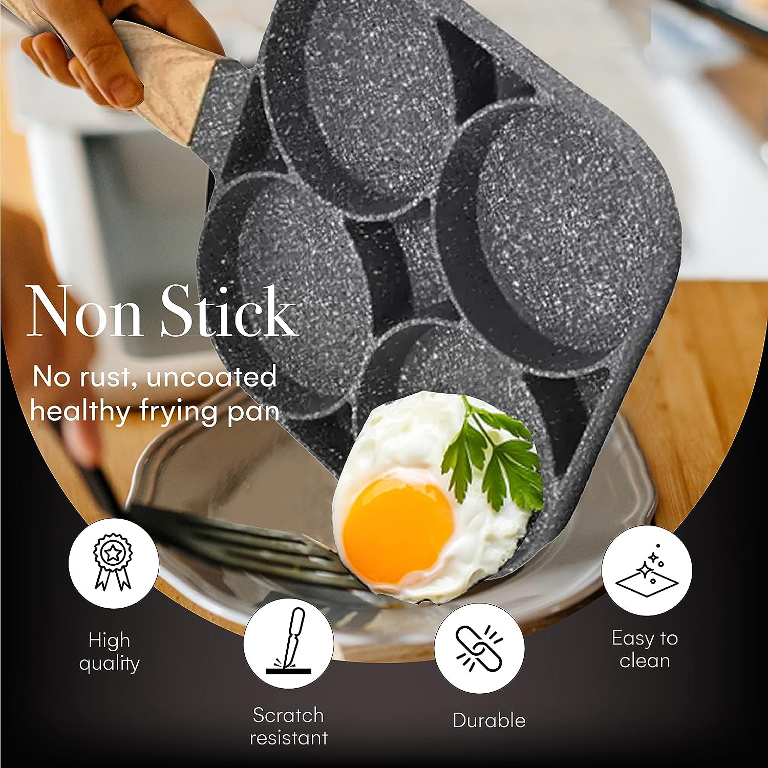 4 Hole Non-Stick Frying Pan