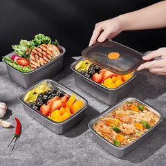 4 Pcs Stainless Steel Food Container