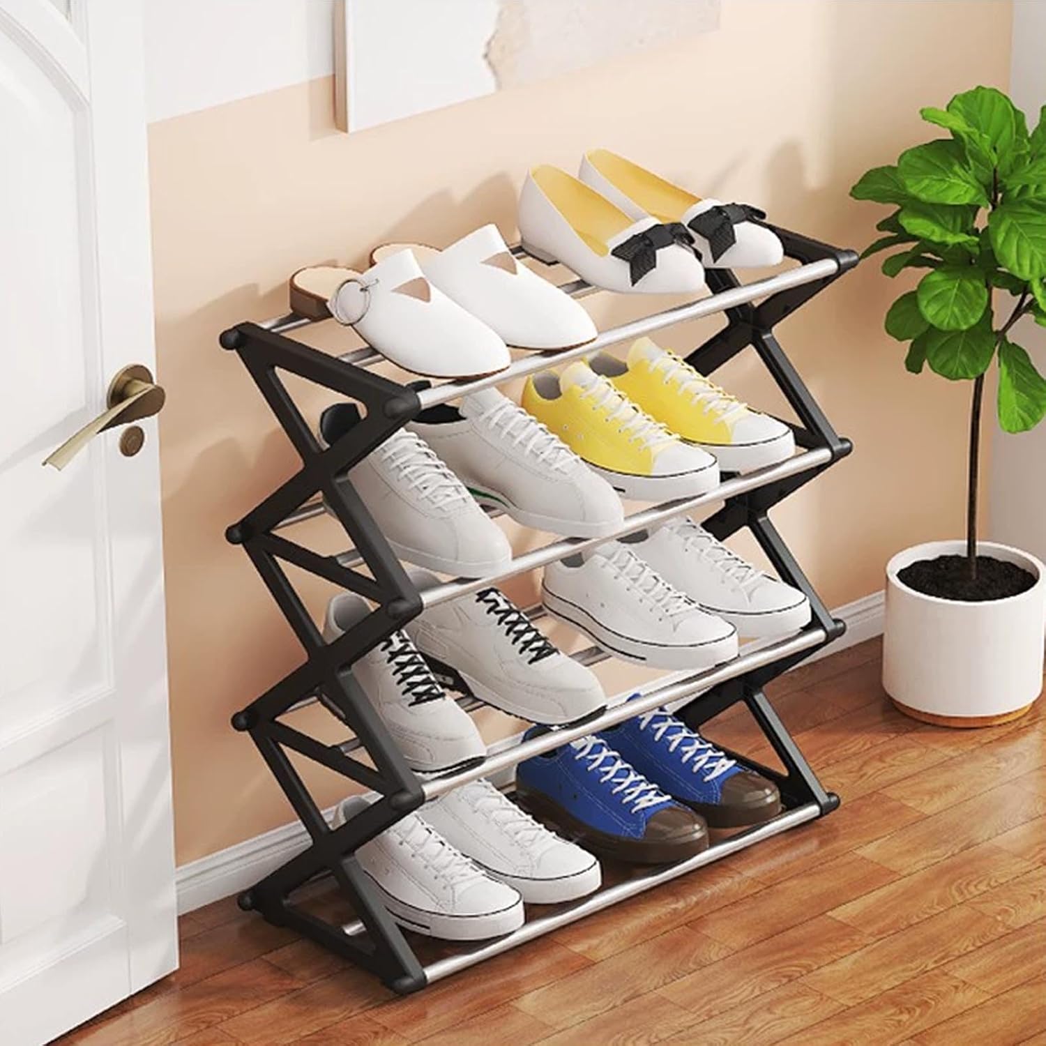 4 Layer X-Type Shoe Rack