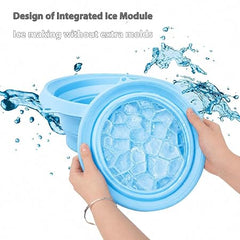 2-in-1 Collapsible Silicone Facial Ice Bath Backet