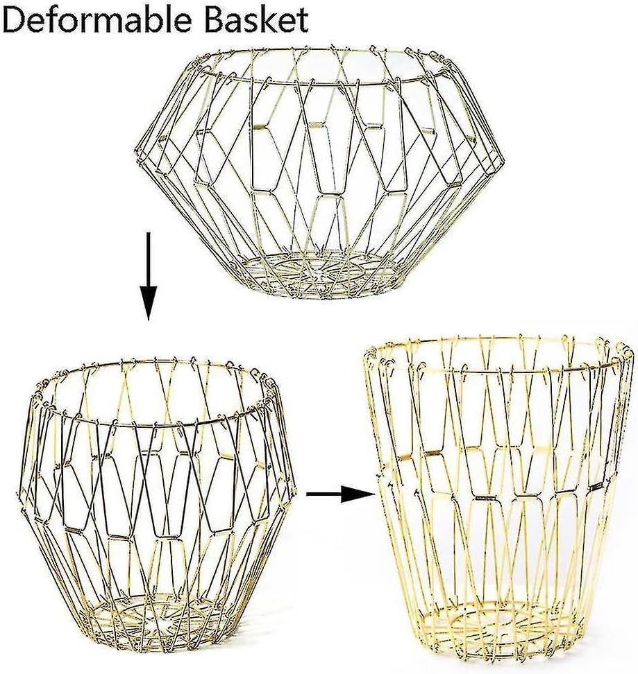 Multipurpose Metal Golden Foldable Basket