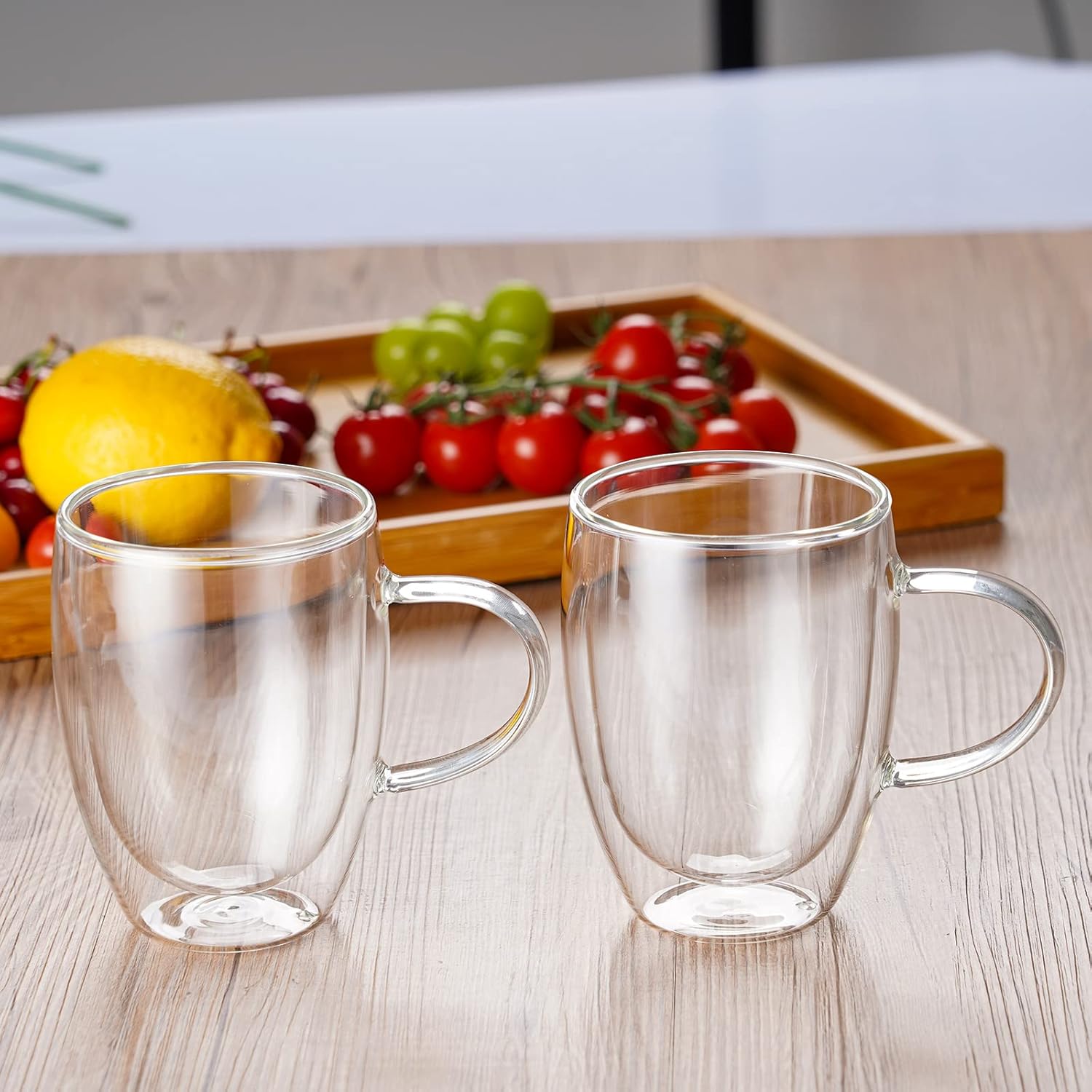 Glass Double Wall Plain Mug Large