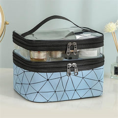 Double Layer Cosmetic Pouch-Sky Blue