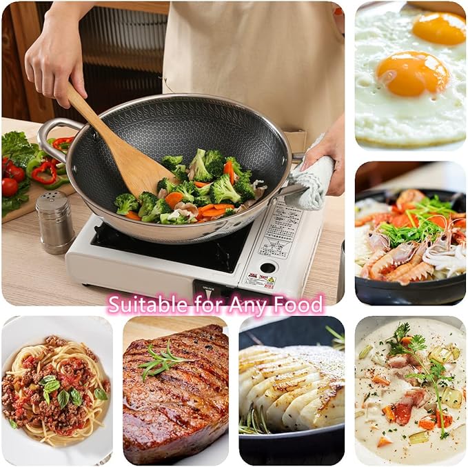 Laser Coated Wok Double Handle 34cm