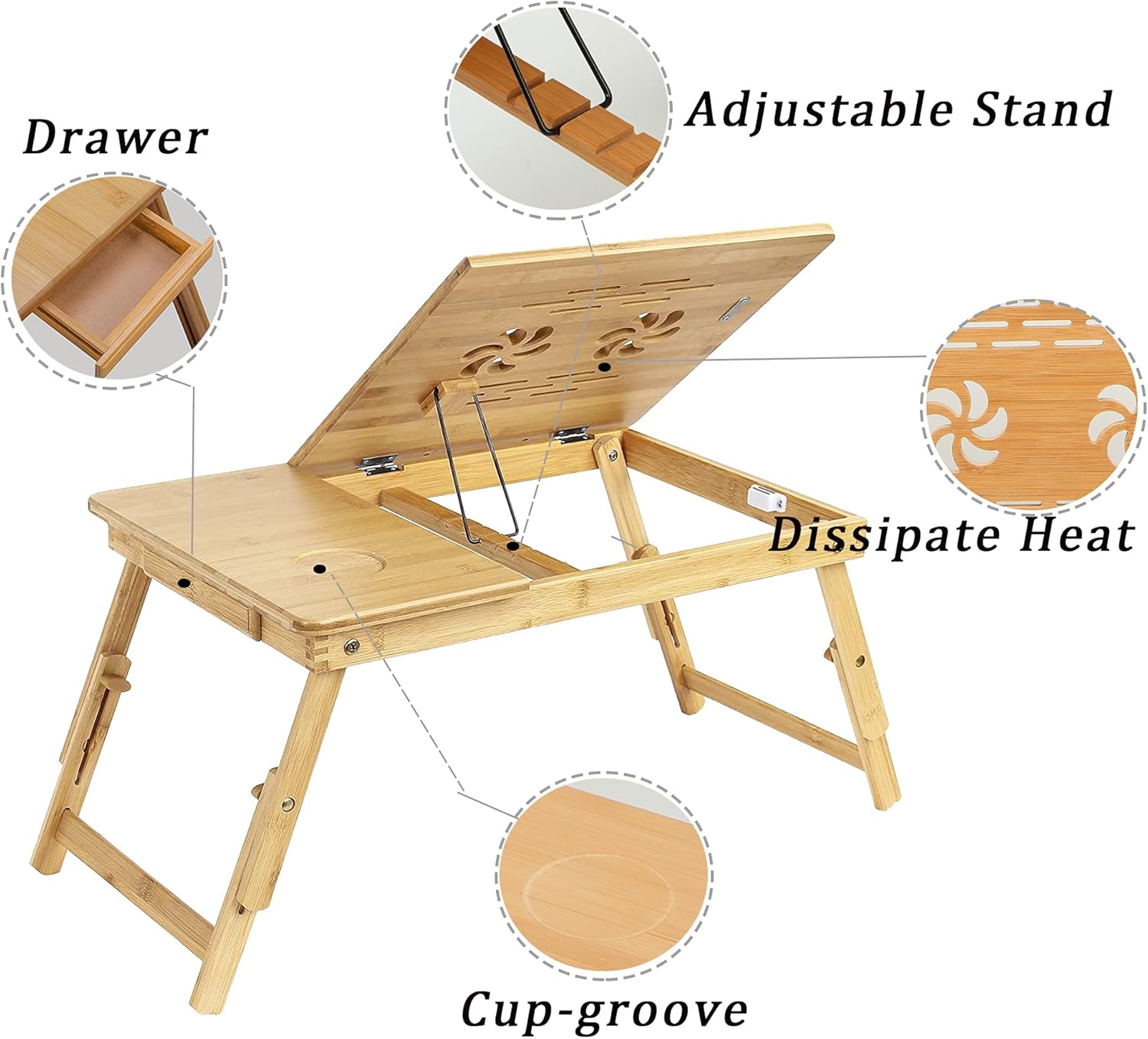 Adjustable Wooden Laptop Table