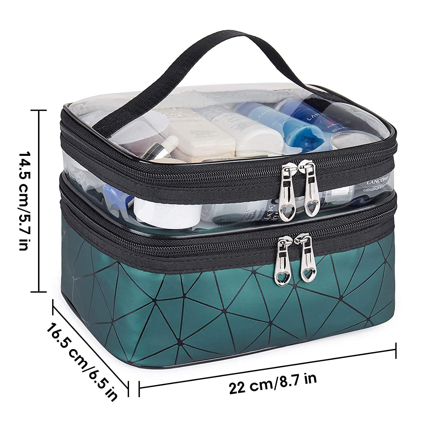 Double Layer Cosmetic Pouch-Green