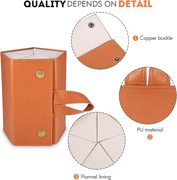 5 Slots Leather Sunglasses Organizer-Brown