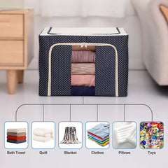 Foldable Clothes Storage Box (66L)-Blue