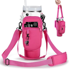 Water Bottle Carrier Bag with Phone Pocket