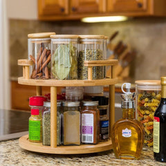 2 Tier Revolving Bamboo Rack