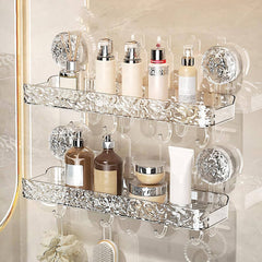 Luxury Style Glacier Pattern Suction Cup Shelf