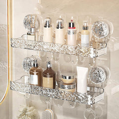 Luxury Style Glacier Pattern Suction Cup Shelf